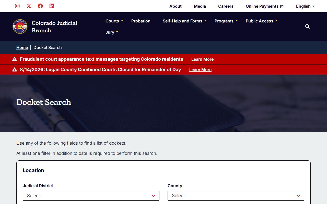 Archuleta County court docket search after a busted booking